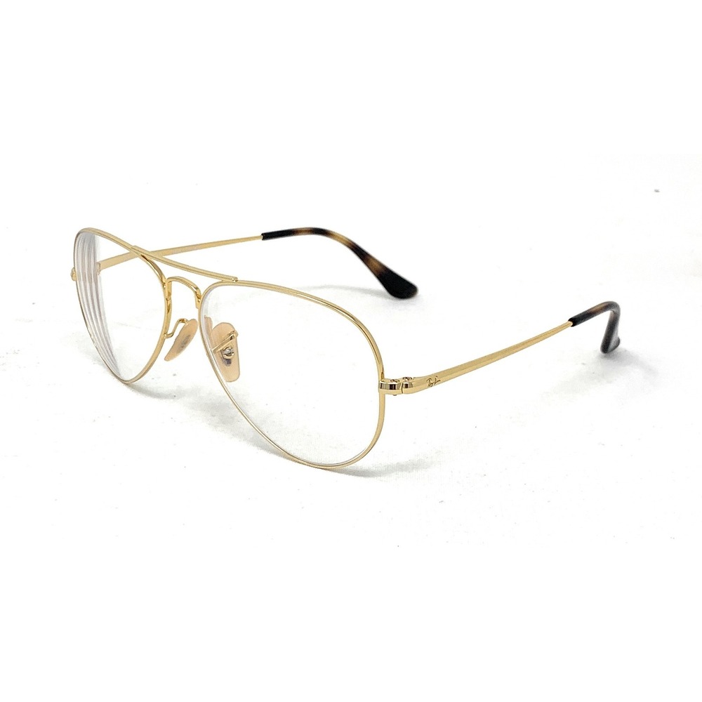 RAY-BAN RB 6489 2500 55-14-140 Gold Aviator Pilot Rx Eyeglass Frames (READ)